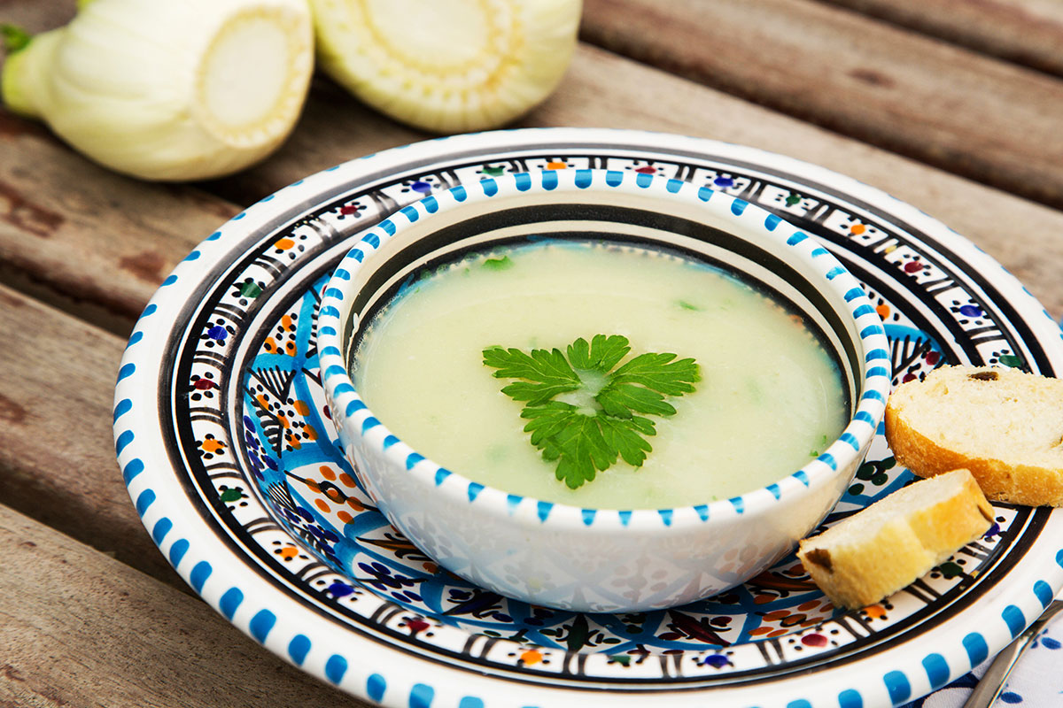 mezi tuniská jídla patří i fenyklová krémová polévka