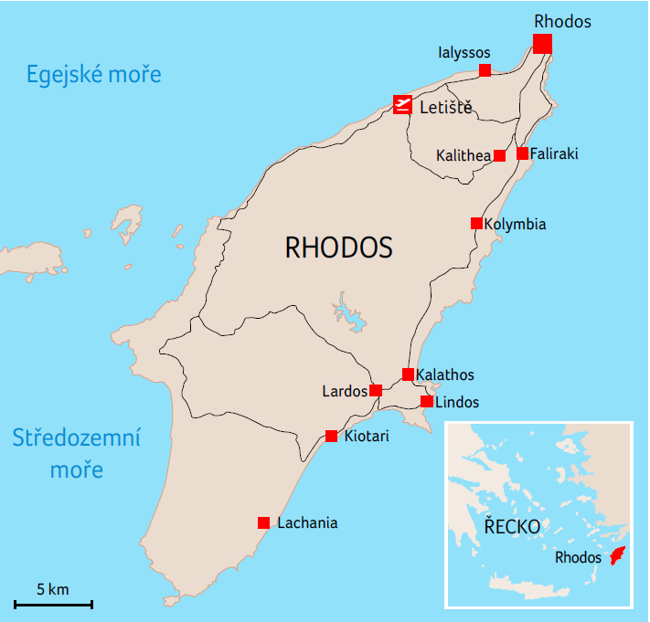 Mapa Rhodos