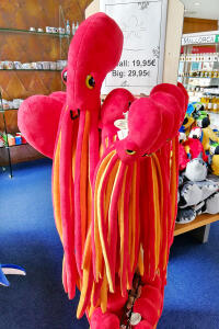 suvenýr v podobě plyšové chobotnice