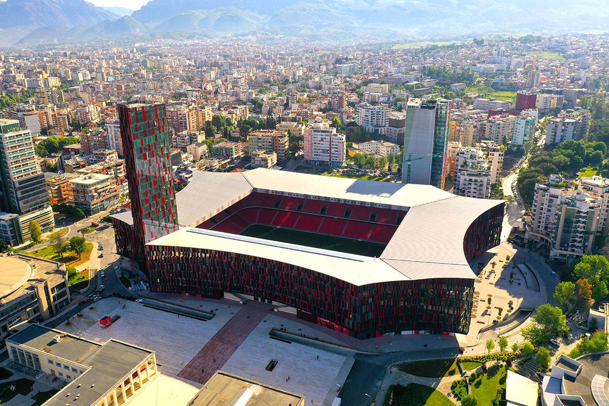 Arena Kombëtare neboli Air Albania Stadium ve městě Tirana