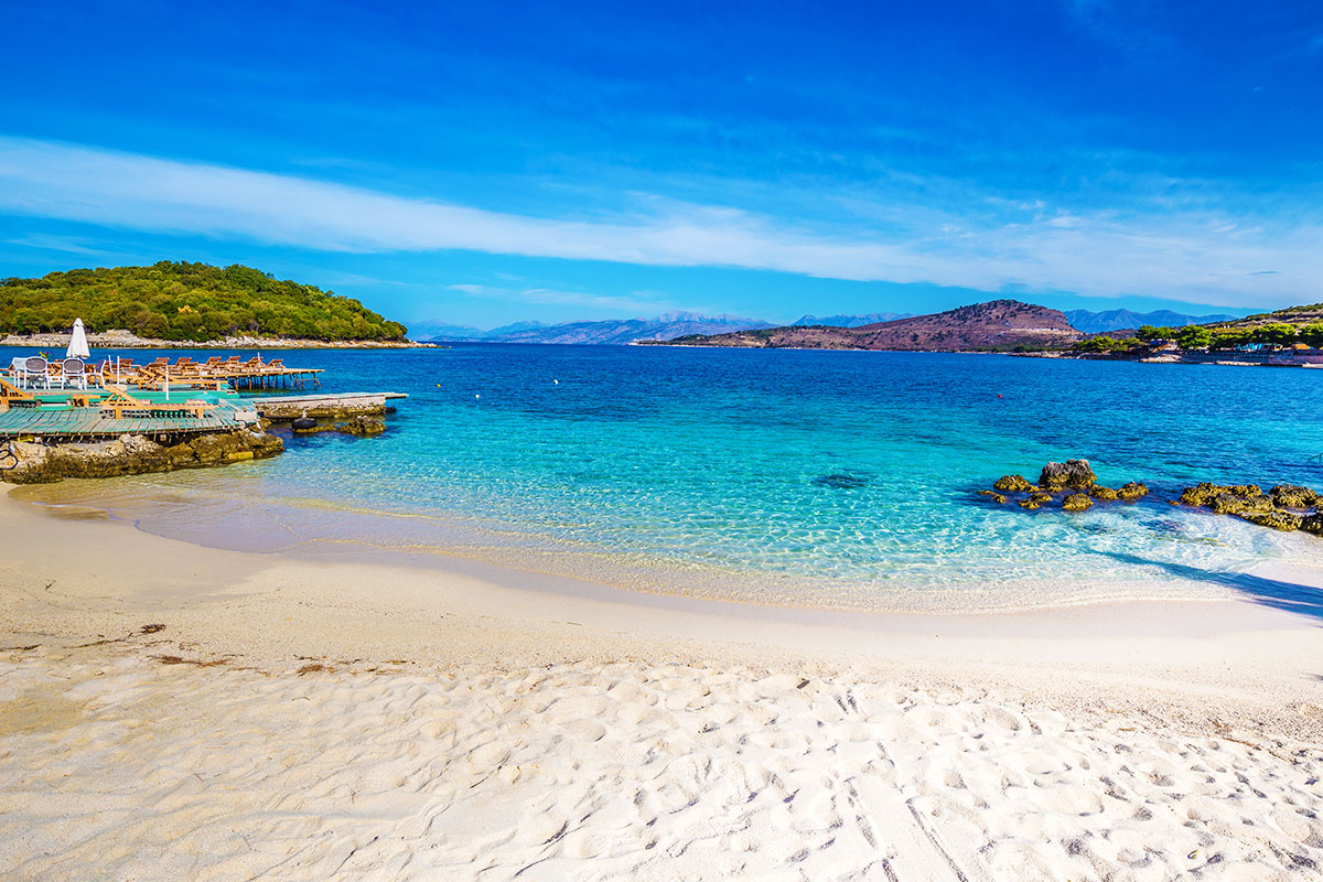 Ksamil Beach na jihu Albánie