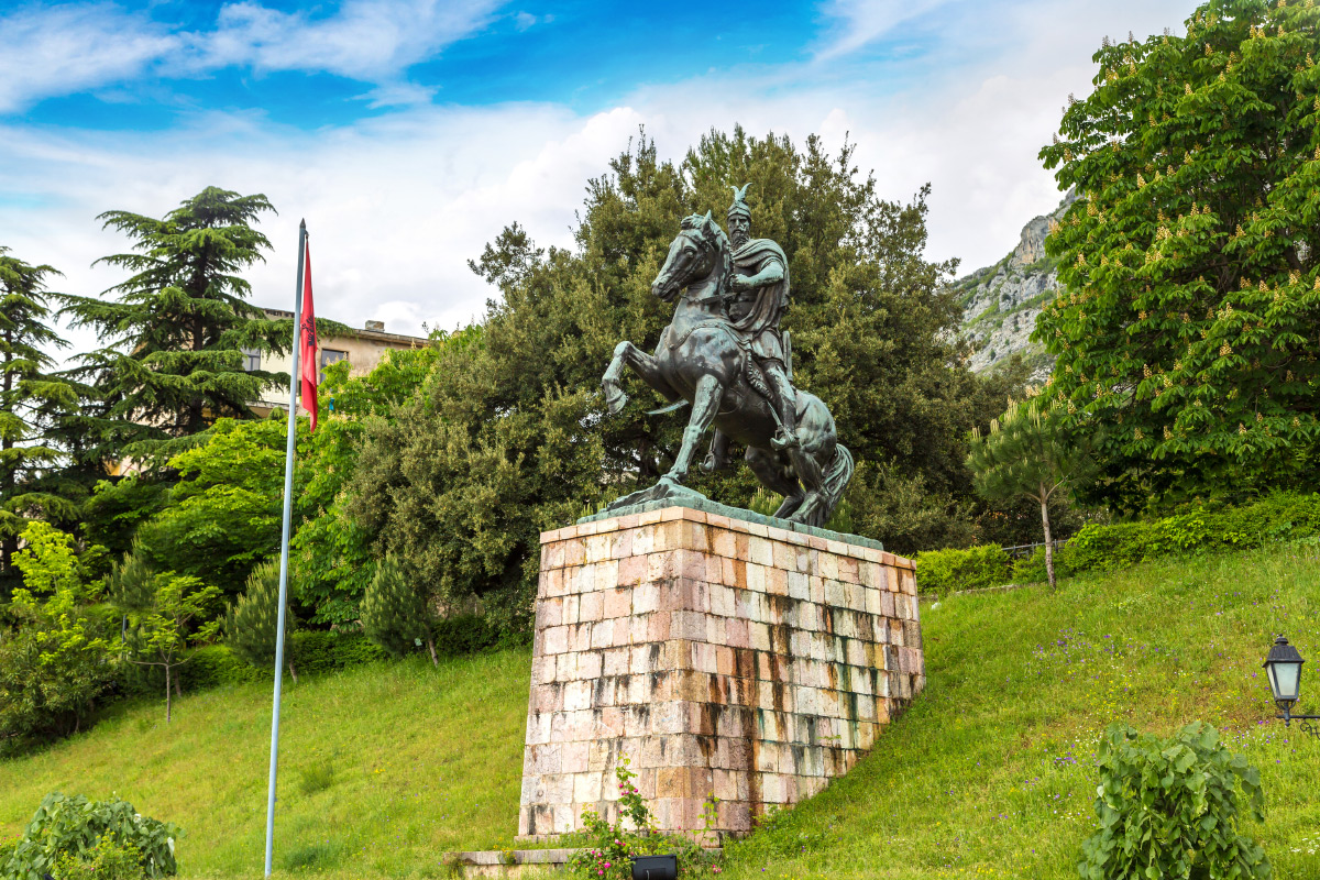jezdecká socha Skanderbega
