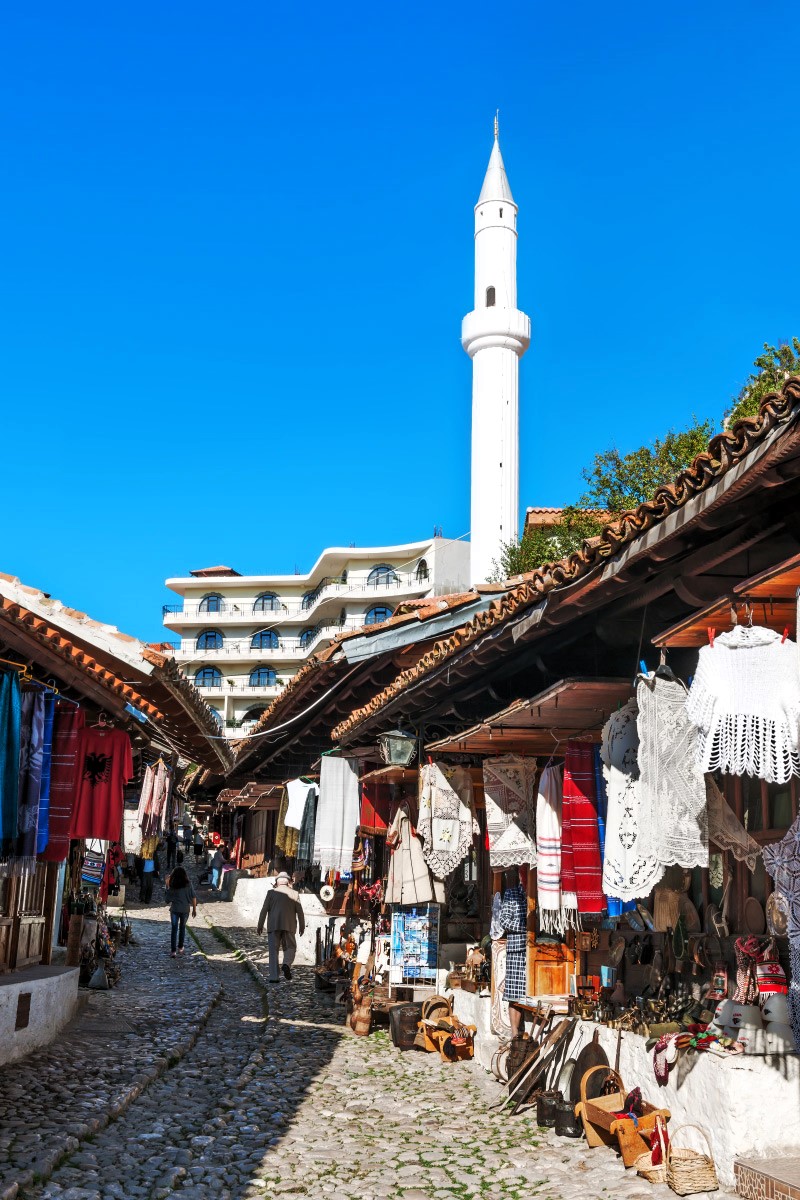 starý bazar ve městě Kruja