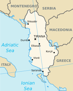 Mapa Albánie