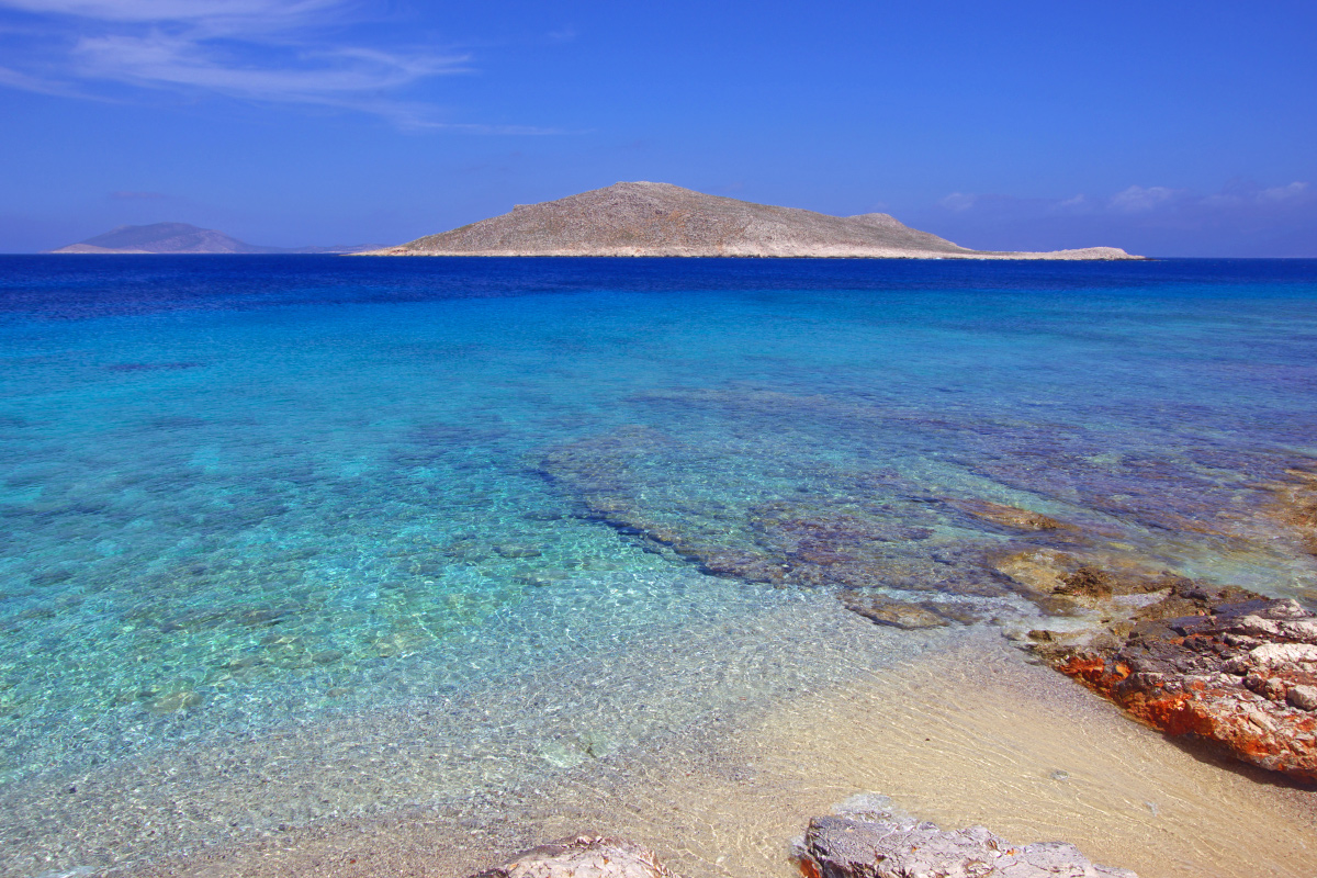 Ftenagia Beach na řeckém ostrově Chalki