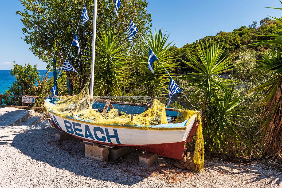 vyhlídka nad pláží Xigia Beach na ostrově Zakynthos