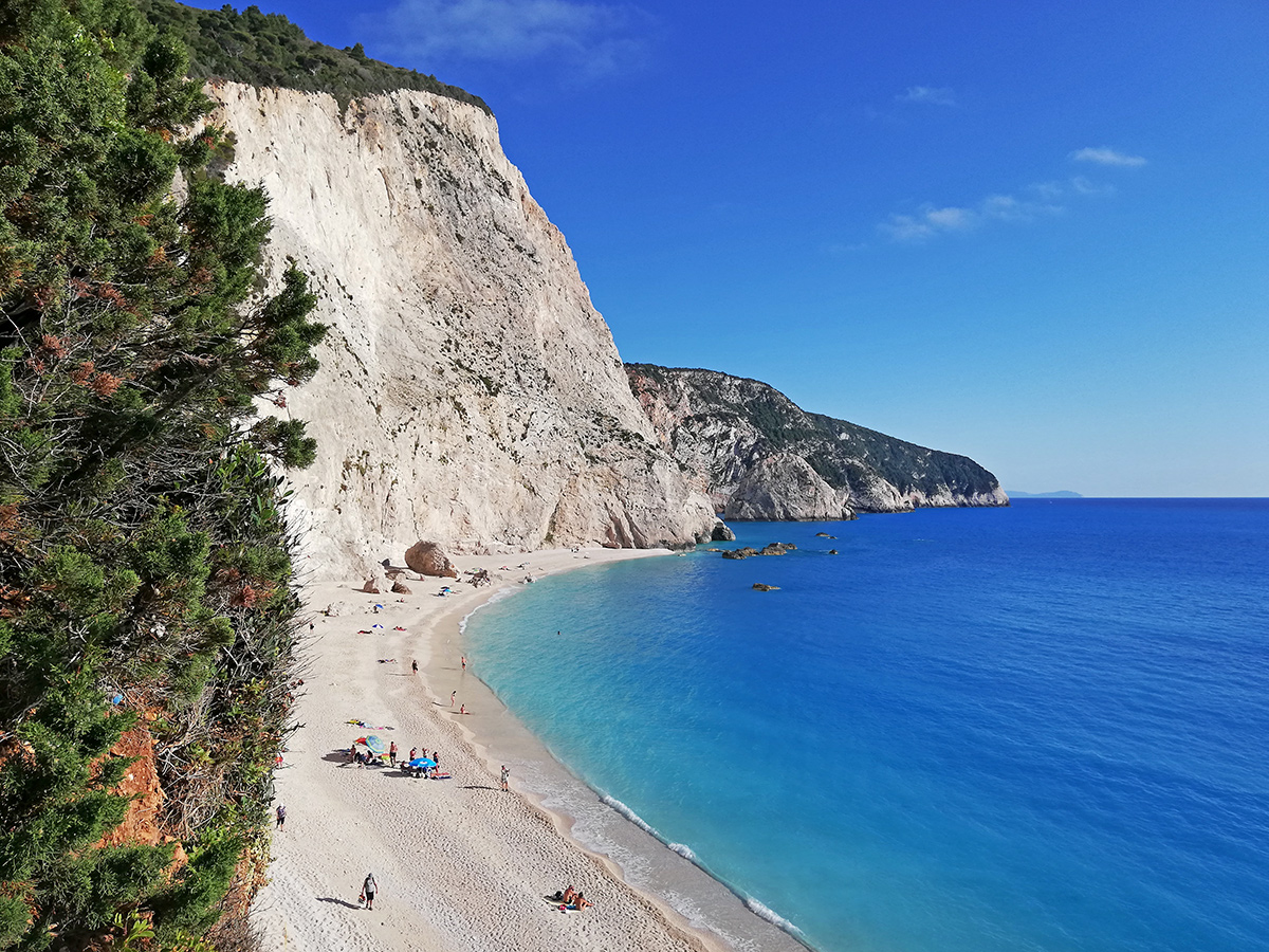 pohled na Porto Katsiki ze schodů