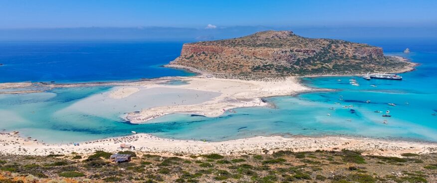 laguna a pláž Balos v regionu Chania na západě ostrova Kréta
