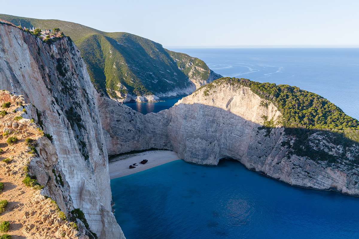 pláž Navagio na ostrově Zakynthos